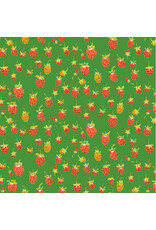 Heather Ross Studio Edit, Strawberries in Green, Fabric Half-Yards