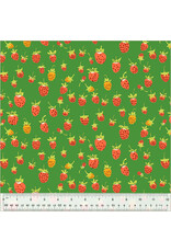 Heather Ross Studio Edit, Strawberries in Green, Fabric Half-Yards