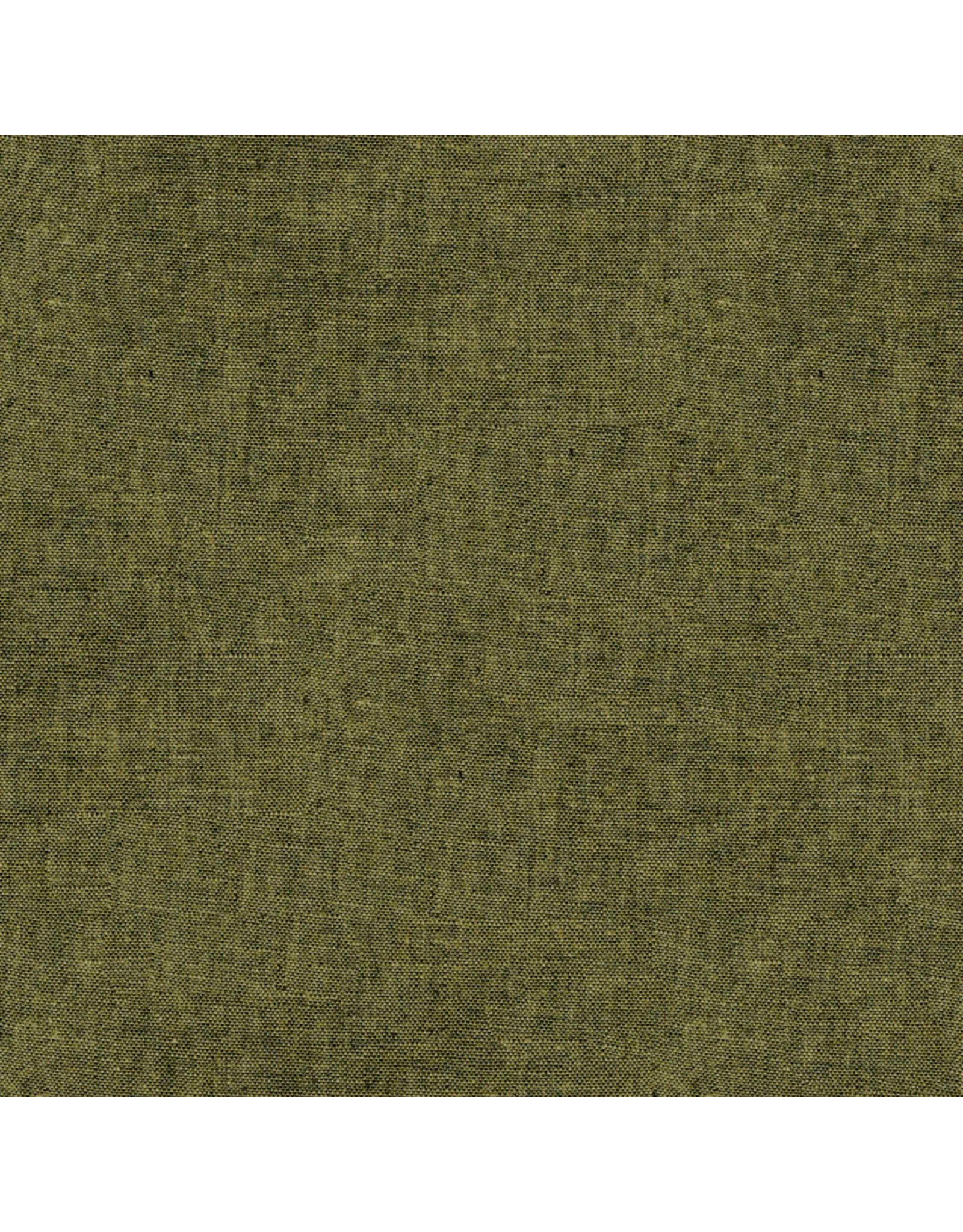 White Owl Textiles Cortina, Yarn Dyed Linen Cotton Blend, Olive, Fabric Half-Yards