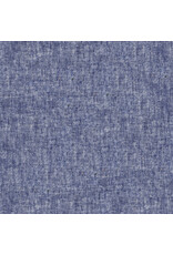 White Owl Textiles Cortina, Yarn Dyed Linen Cotton Blend, Steel Blue, Fabric Half-Yards
