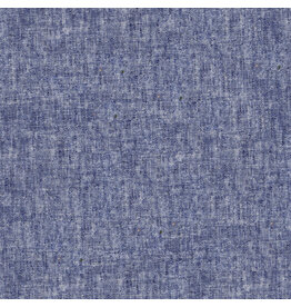 White Owl Textiles Cortina, Yarn Dyed Linen Cotton Blend, Steel Blue, Fabric Half-Yards