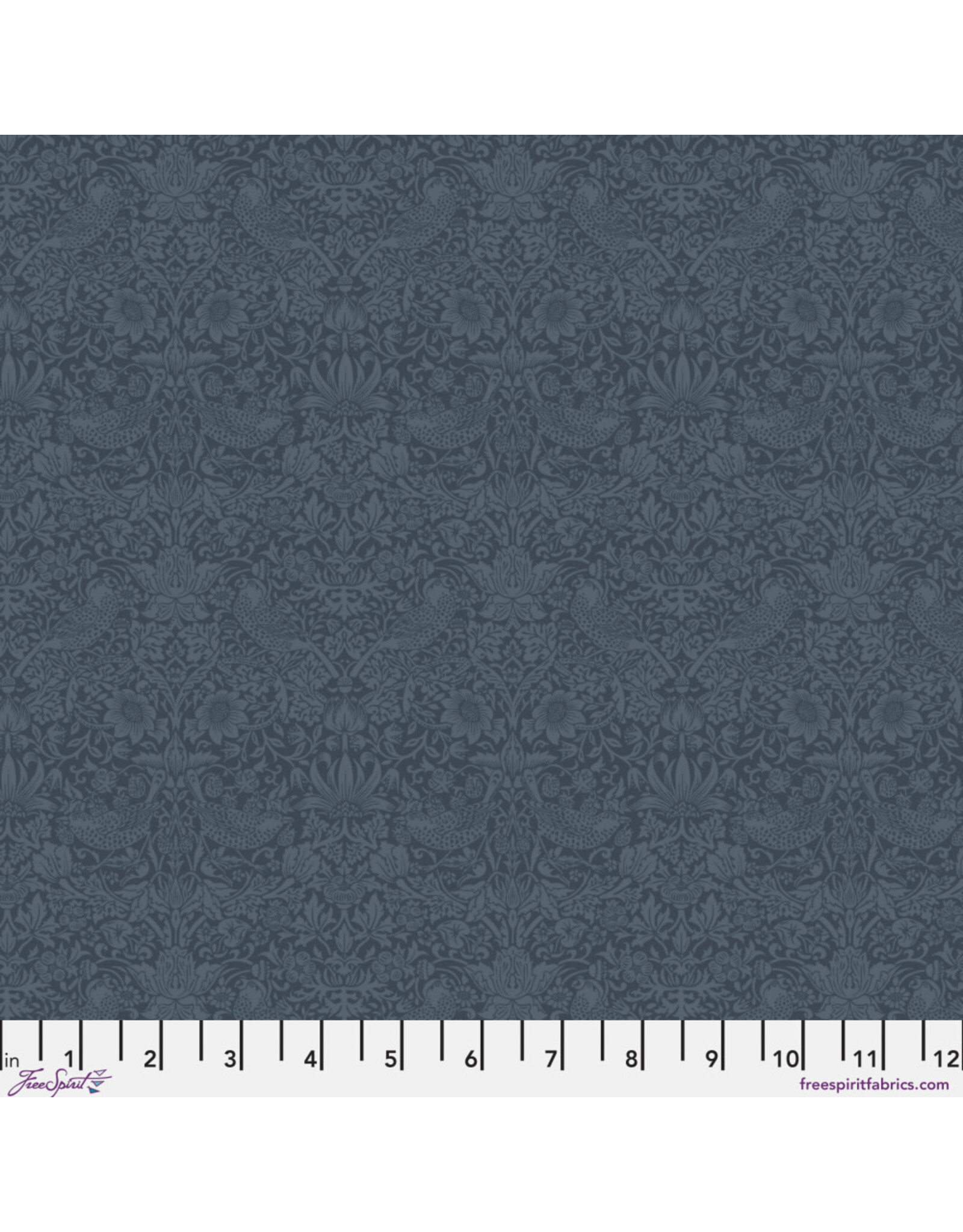 William Morris & Co. Morris & Co, The Trellis Palette, Tonal Strawberry Thief in Inky Fingers, Fabric Half-Yards
