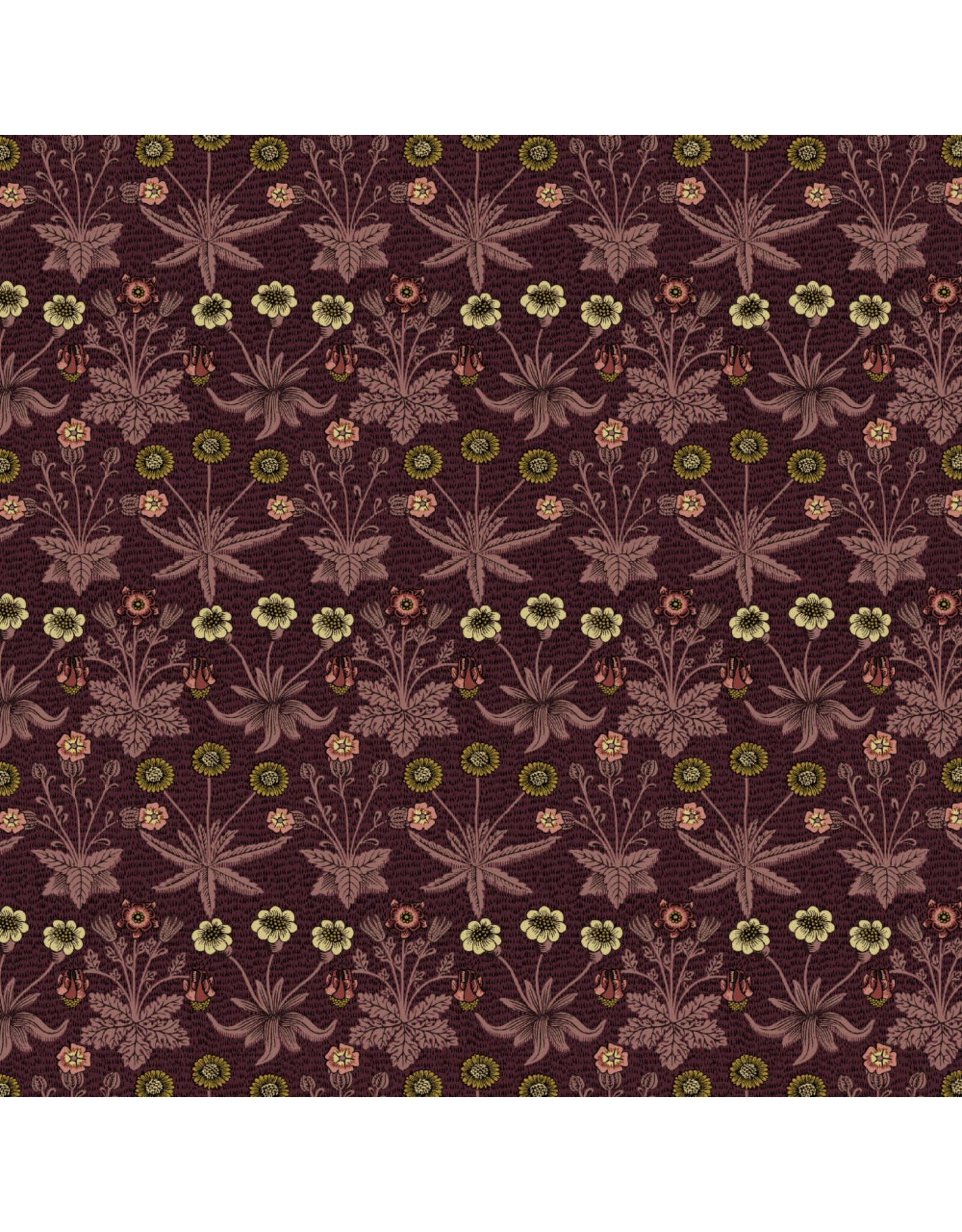William Morris & Co. Morris & Co, Lodden, Daisy Fields in Madder, Fabric Half-Yards