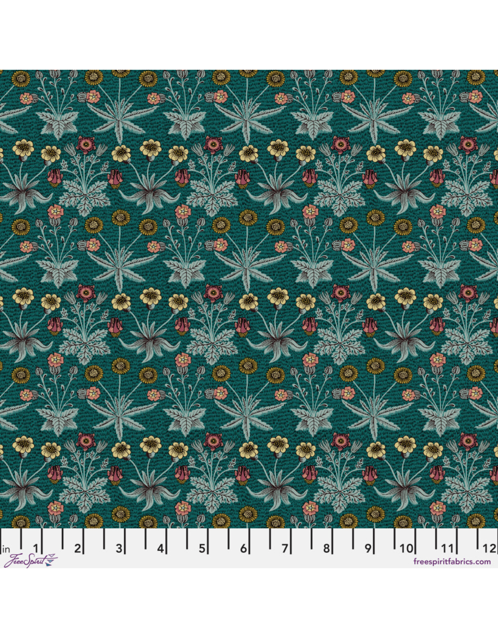 PD's William Morris Collection Morris & Co, Lodden, Daisy Fields in Teal, Dinner Napkin