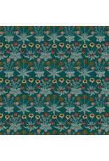 William Morris & Co. Morris & Co, Lodden, Daisy Fields in Teal, Fabric Half-Yards