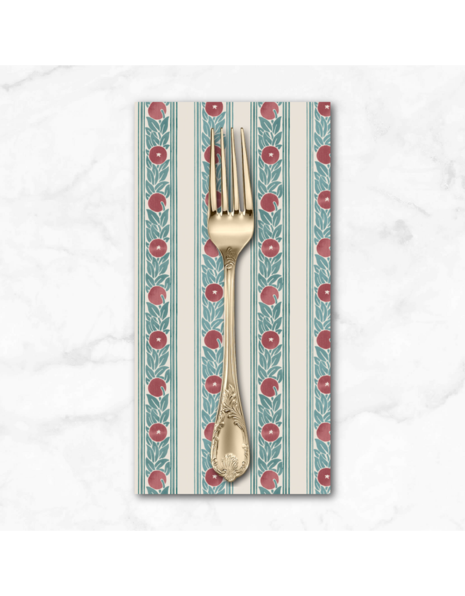 PD's William Morris Collection Morris & Co, Lodden, Fruit Stripe in Plum, Dinner Napkin