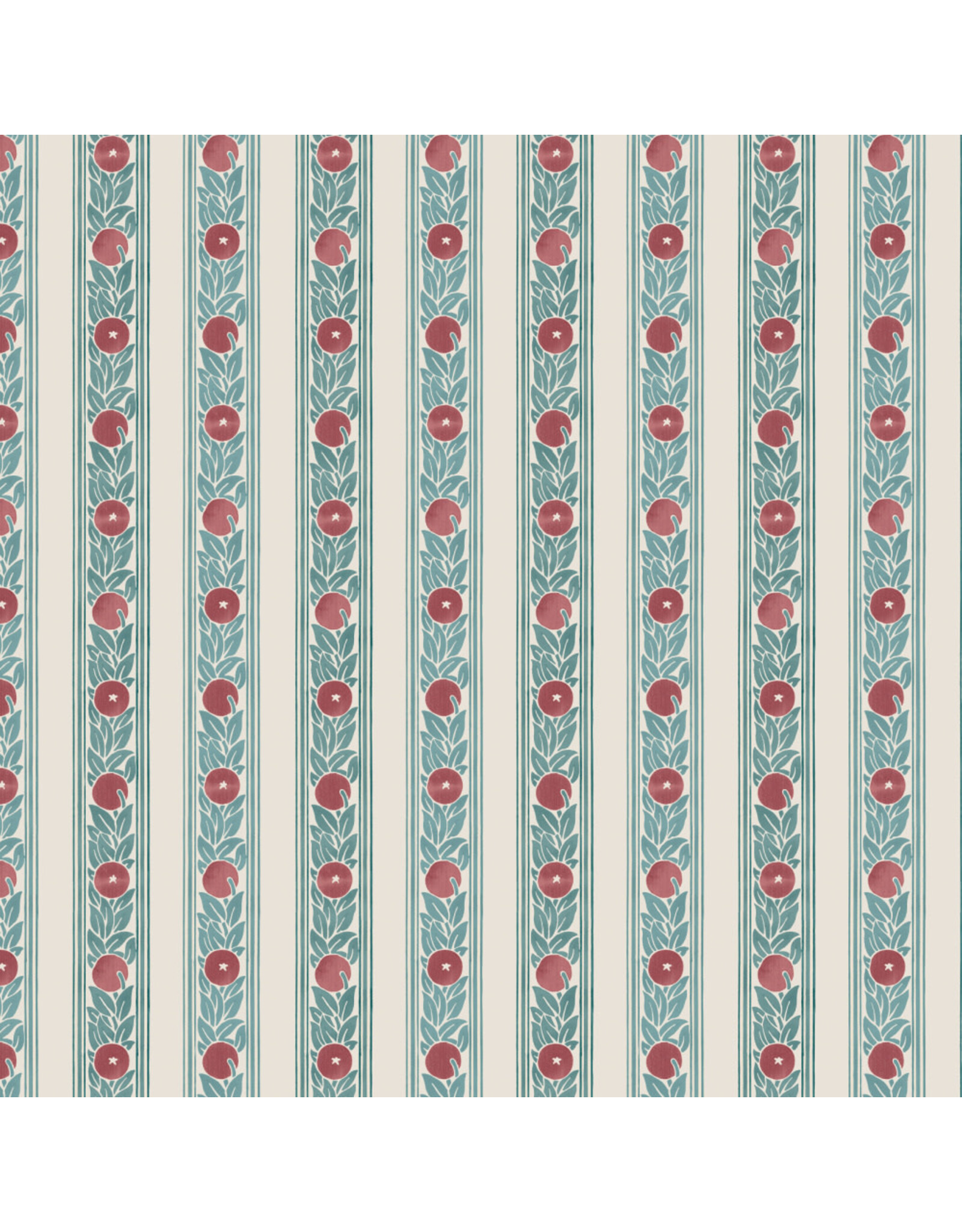 William Morris & Co. Morris & Co, Lodden, Fruit Stripe in Plum, Fabric Half-Yards