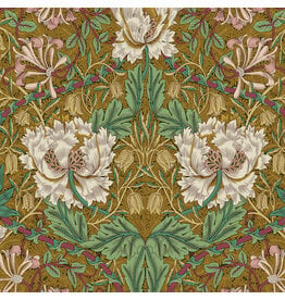 William Morris & Co. Morris & Co, Lodden, Honeysuckle & Tulip in Gold, Fabric Half-Yards
