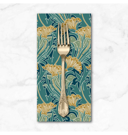 PD's William Morris Collection Morris & Co, Lodden, Laceflower in Teal, Dinner Napkin