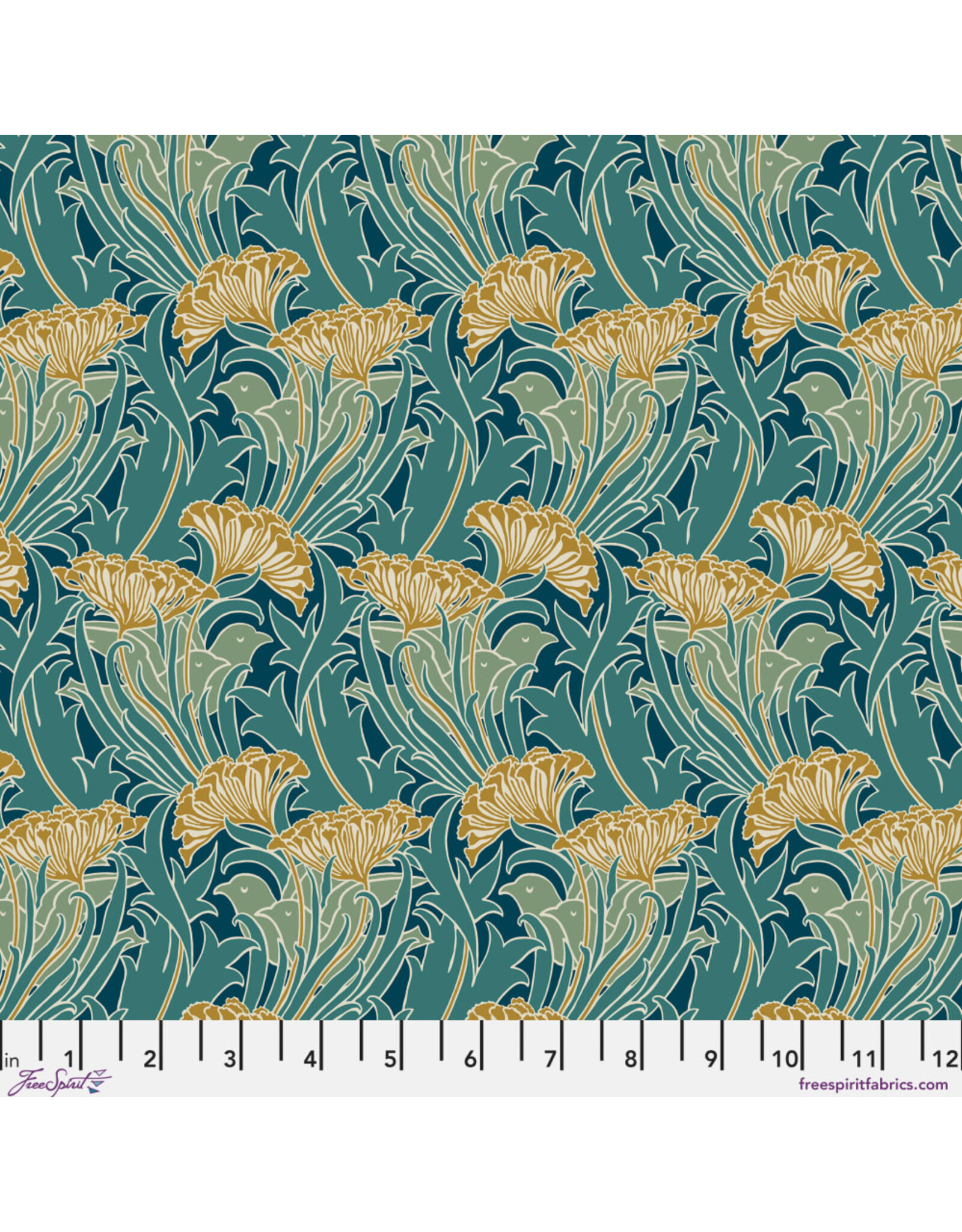 PD's William Morris Collection Morris & Co, Lodden, Laceflower in Teal, Dinner Napkin