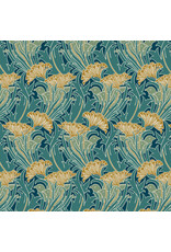 William Morris & Co. Morris & Co, Lodden, Laceflower in Teal, Fabric Half-Yards
