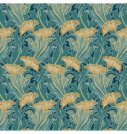 William Morris & Co. Morris & Co, Lodden, Laceflower in Teal, Fabric Half-Yards