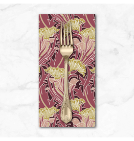 PD's William Morris Collection Morris & Co, Lodden, Laceflower in Wine, Dinner Napkin