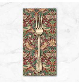 PD's William Morris Collection Morris & Co, Lodden, Mini Strawberry Thief in Dawn Rose, Dinner Napkin