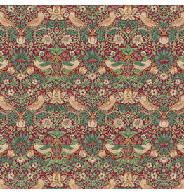 William Morris & Co. Morris & Co, Lodden, Mini Strawberry Thief in Dawn Rose, Fabric Half-Yards