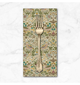 PD's William Morris Collection Morris & Co, Lodden, Mini Strawberry Thief in Old Gold, Dinner Napkin