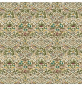 William Morris & Co. Morris & Co, Lodden, Mini Strawberry Thief in Old Gold, Fabric Half-Yards