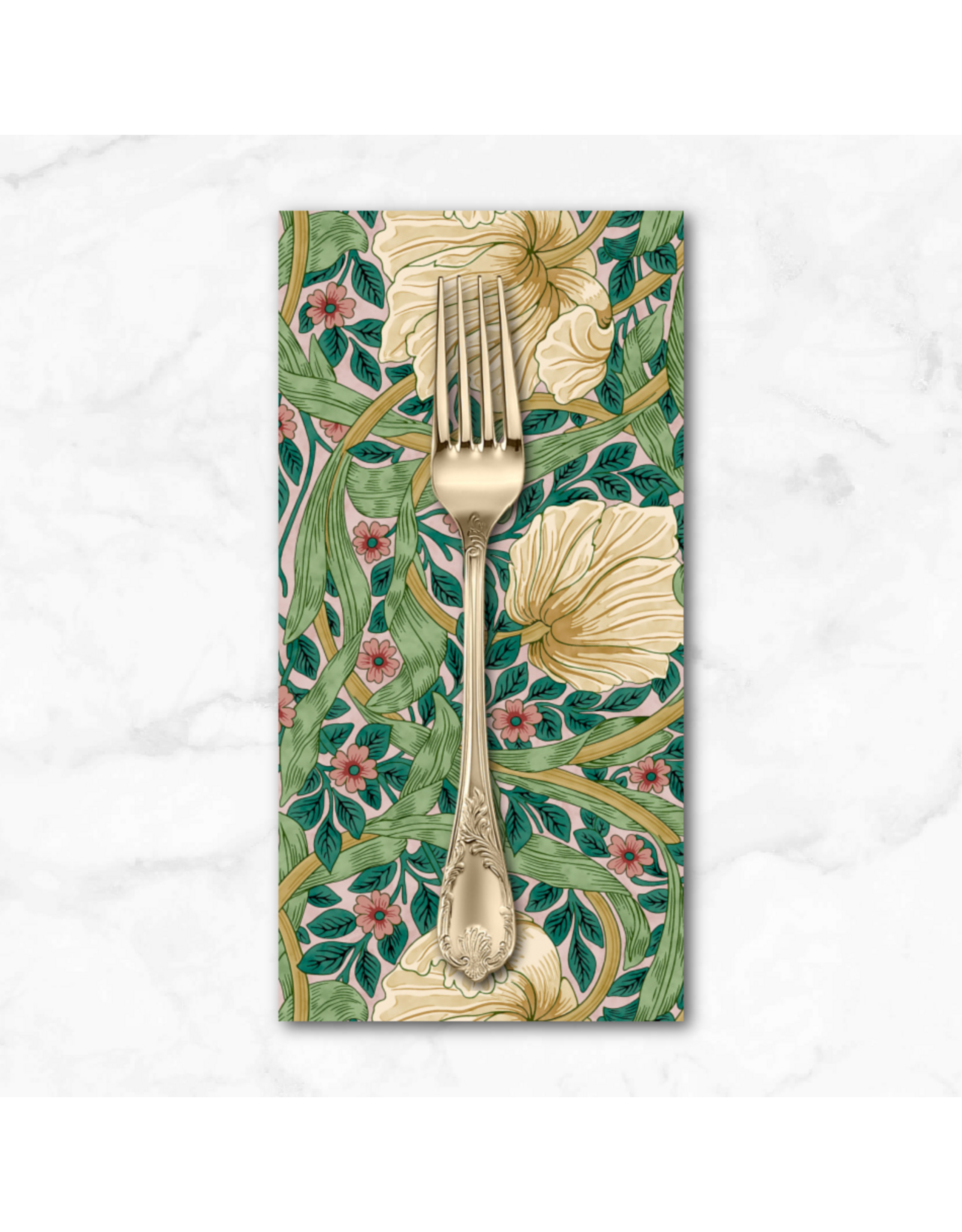 PD's William Morris Collection Morris & Co, Lodden, Small Pimpernel in Citrus Sage, Dinner Napkin