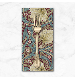PD's William Morris Collection Morris & Co, Lodden, Small Pimpernel in Teal Berry, Dinner Napkin