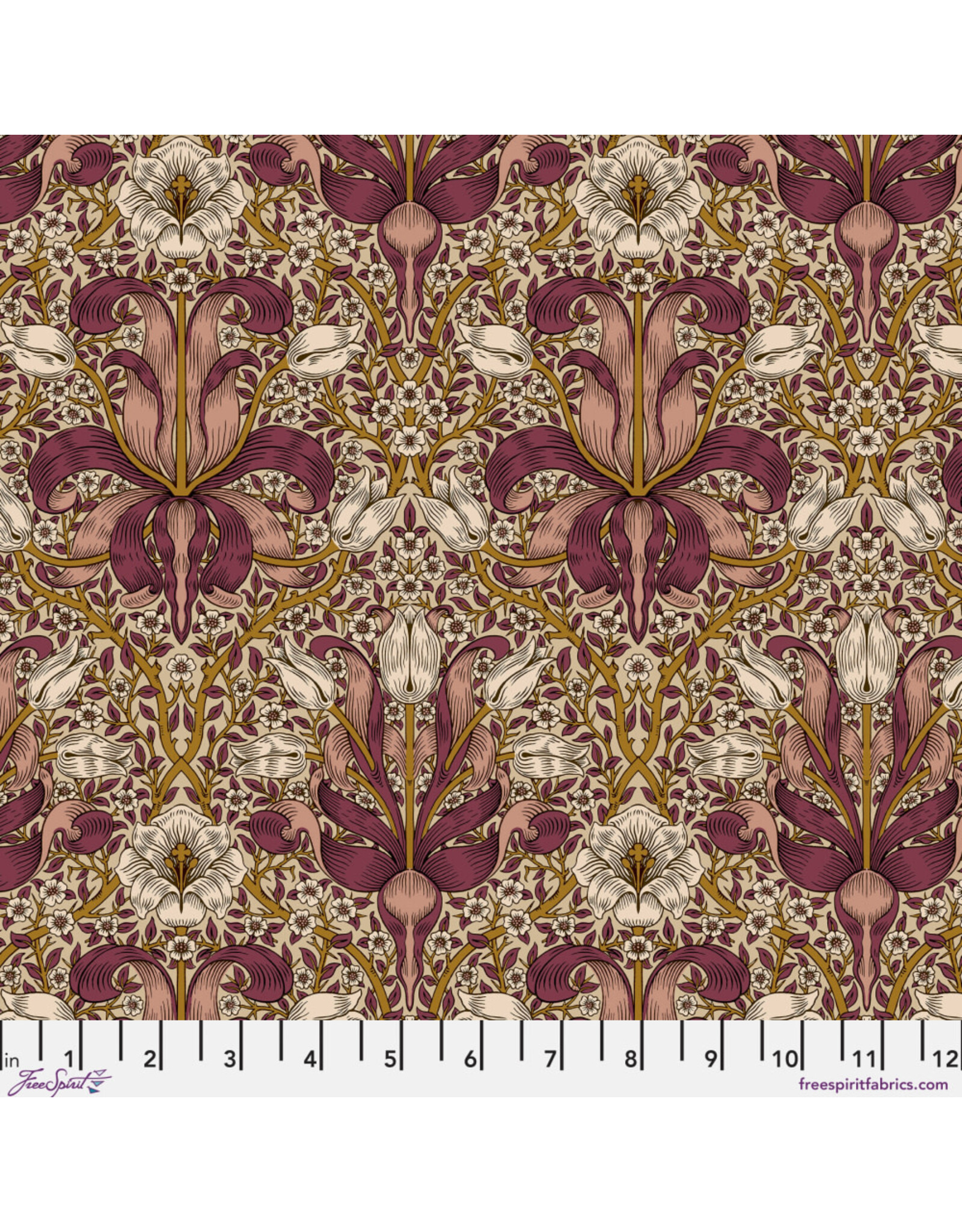William Morris & Co. Morris & Co, Lodden, Spring Thicket in Barbed Berry, Fabric Half-Yards