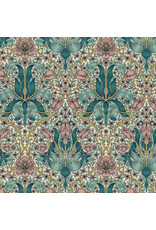 William Morris & Co. Morris & Co, Lodden, Spring Thicket in Teal, Fabric Half-Yards