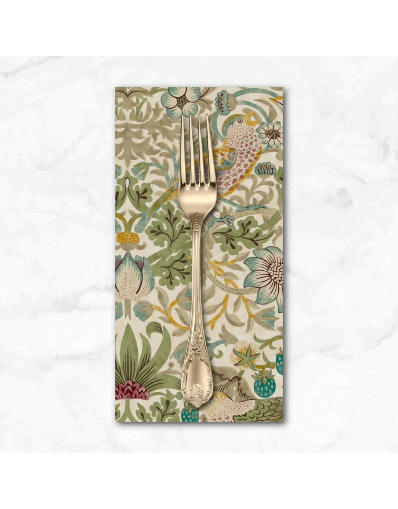 PD's William Morris Collection Morris & Co, Lodden, Strawberry Thief in Old Gold, Dinner Napkin