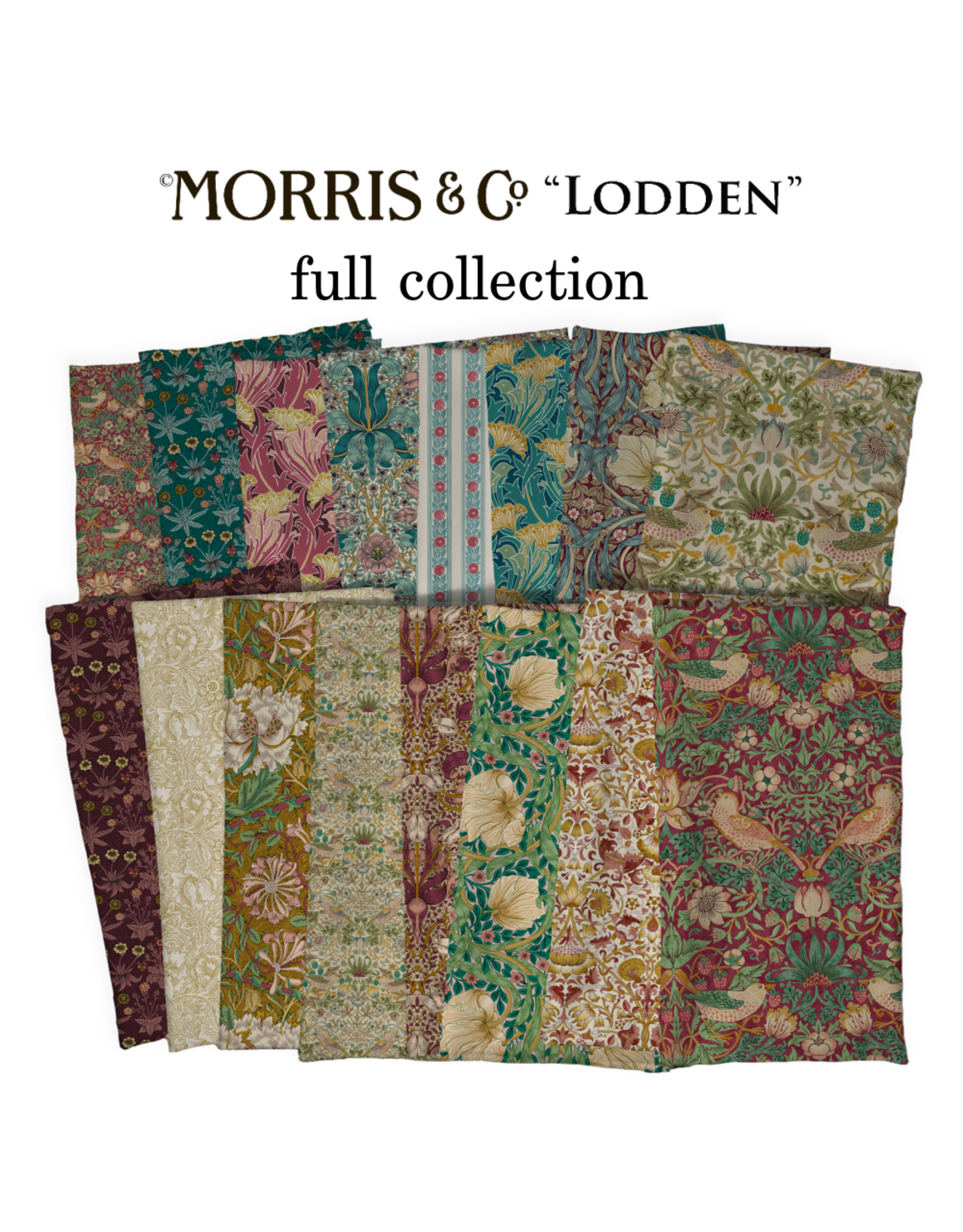 William Morris & Co. Morris & Co, Lodden, Fat Quarter Bundle - 16 pc. full collection