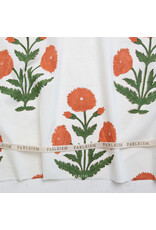 Fableism Indian Block Prints: Cottage, Boho Floral in Sienna, Fabric Half-Yards