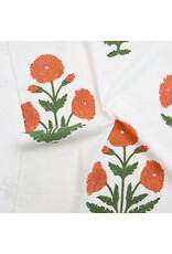 Fableism Indian Block Prints: Cottage, Boho Floral in Sienna, Fabric Half-Yards
