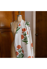 Fableism Indian Block Prints: Cottage, Boho Floral in Sienna, Fabric Half-Yards