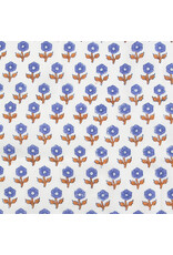 Fableism Indian Block Prints: Cottage, Flowerling in Violet, Fabric Half-Yards