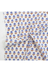 Fableism Indian Block Prints: Cottage, Flowerling in Violet, Fabric Half-Yards