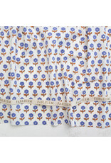 Fableism Indian Block Prints: Cottage, Flowerling in Violet, Fabric Half-Yards