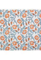 Fableism Indian Block Prints: Cottage, Trumpet Vines in Winter, Fabric Half-Yards