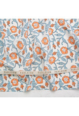Fableism Indian Block Prints: Cottage, Trumpet Vines in Winter, Fabric Half-Yards