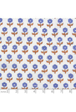 Fableism Indian Block Prints: Cottage, Flowerling in Violet, Fabric Half-Yards