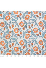 Fableism Indian Block Prints: Cottage, Trumpet Vines in Winter, Fabric Half-Yards