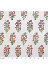 Fableism Indian Block Prints: Cottage, Wild Floral in Blushing, Fabric Half-Yards
