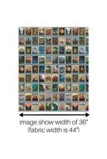 Riley Blake Fabrics National Parks, Postcards in Blue, Fabric Half-Yards