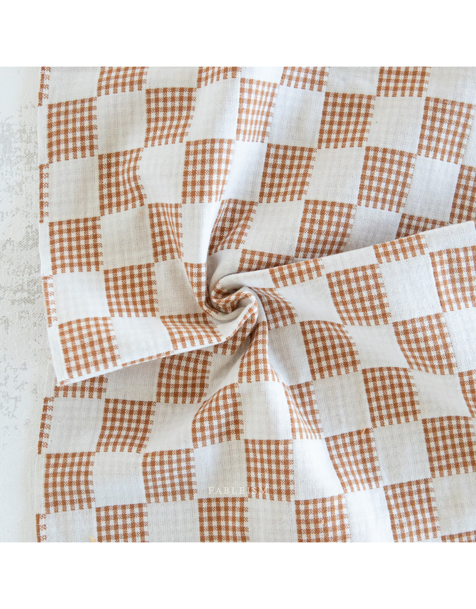 Fableism Checkmate, Checkers in Ivory, Fabric Half-Yards