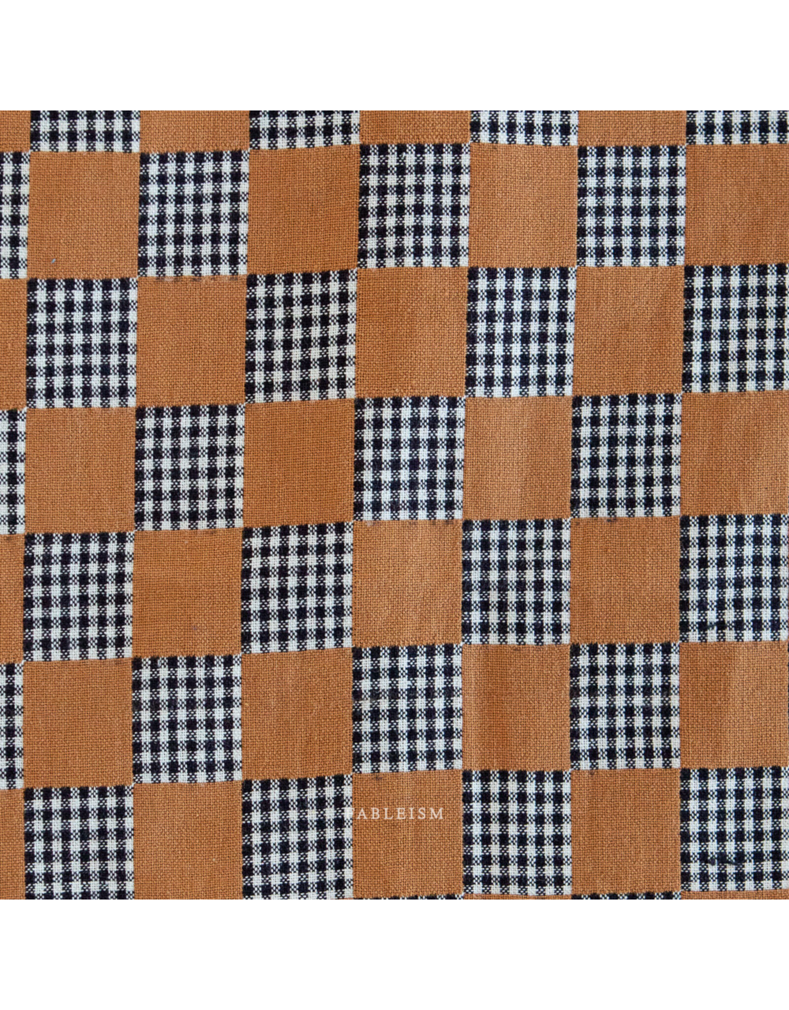 Fableism Checkmate, Checkers in Sandalwood, Fabric Half-Yards
