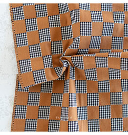 Fableism Checkmate, Checkers in Sandalwood, Fabric Half-Yards