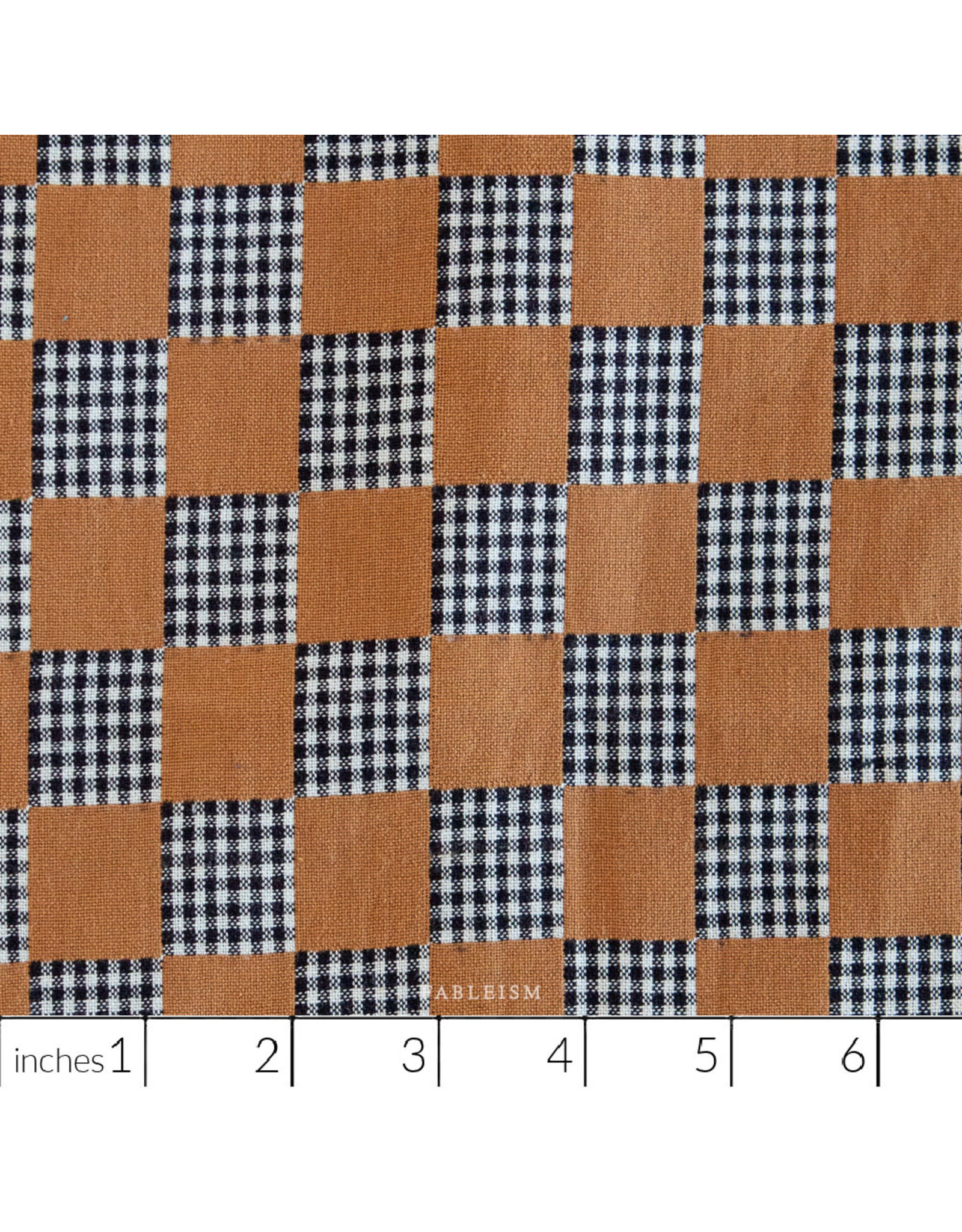 Fableism Checkmate, Checkers in Sandalwood, Fabric Half-Yards
