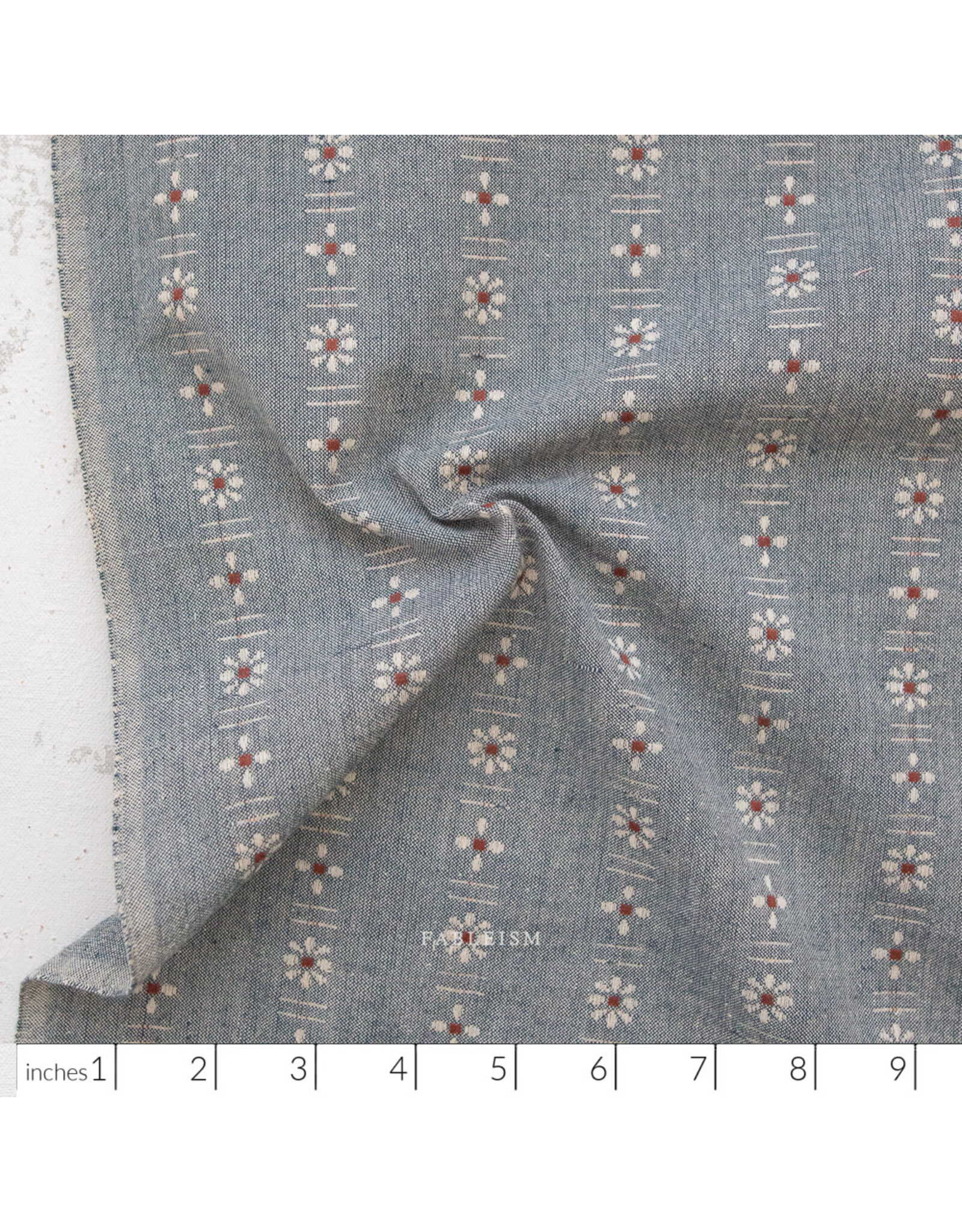 Fableism Forest Forage, Daisies in Denim, Fabric Half-Yards
