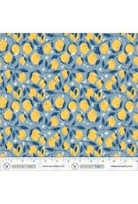 PD's Monaluna Collection Villa Sol, Lemons in Sea Blue, Dinner Napkin