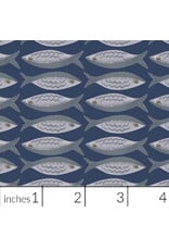 PD's Monaluna Collection Villa Sol, Little Fishies in Navy, Dinner Napkin