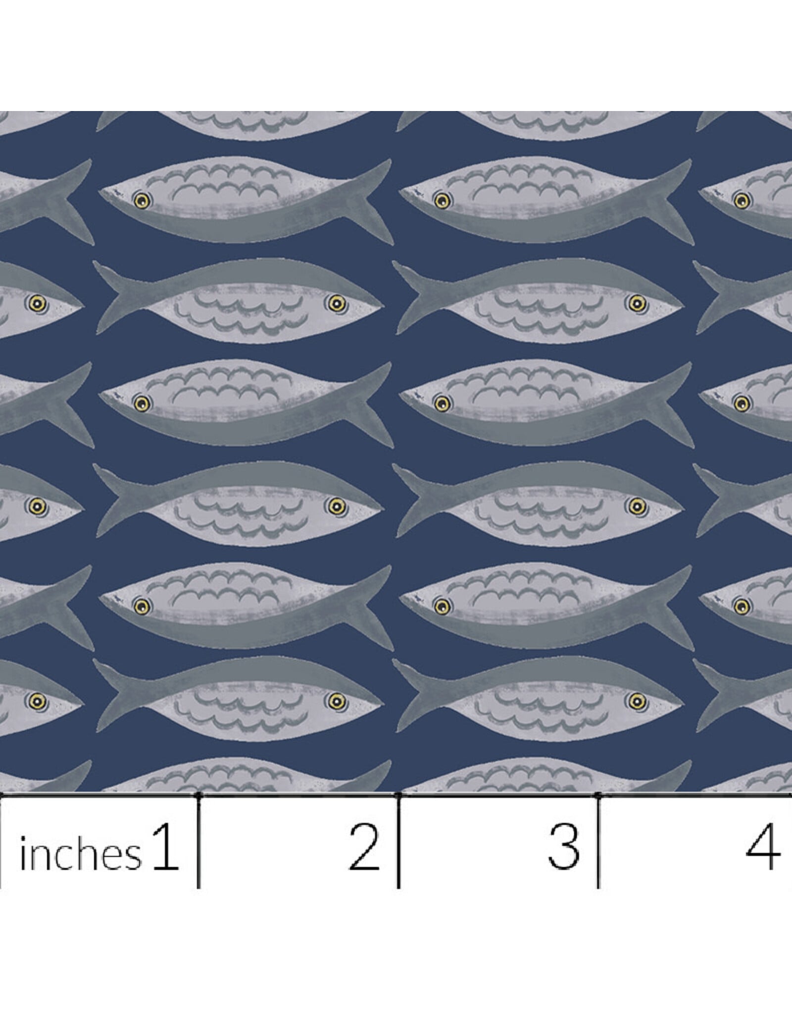 PD's Monaluna Collection Villa Sol, Little Fishies in Navy, Dinner Napkin