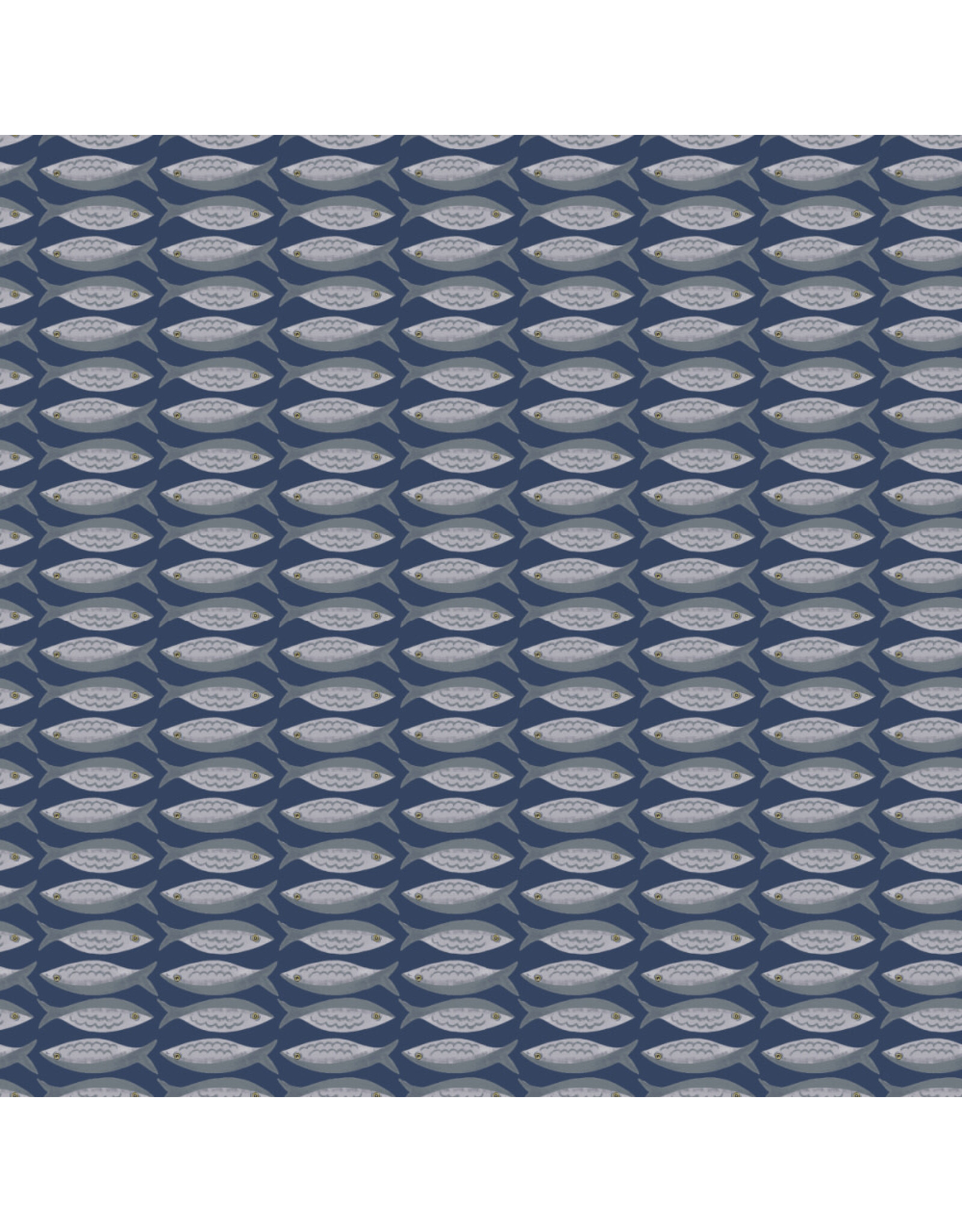 Monaluna Villa Sol, Little Fishies in Navy, Fabric Half-Yards