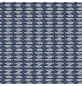 Monaluna Villa Sol, Little Fishies in Navy, Fabric Half-Yards