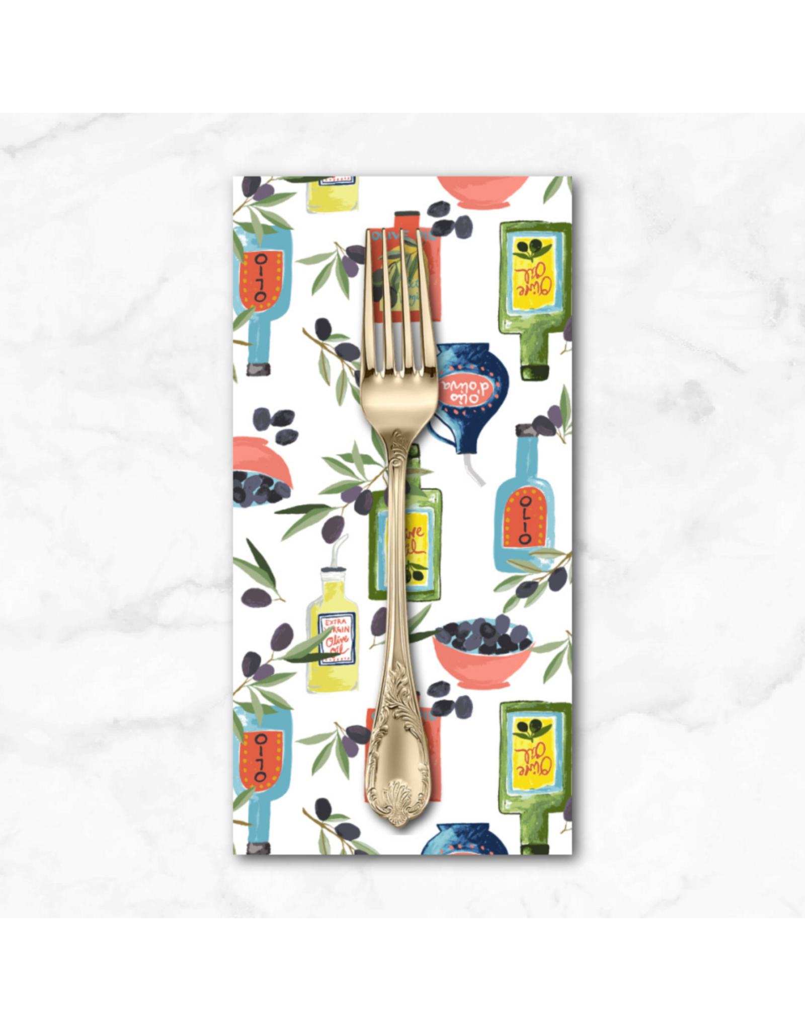 PD's Monaluna Collection Villa Sol, Olio D'Oliva in White, Dinner Napkin